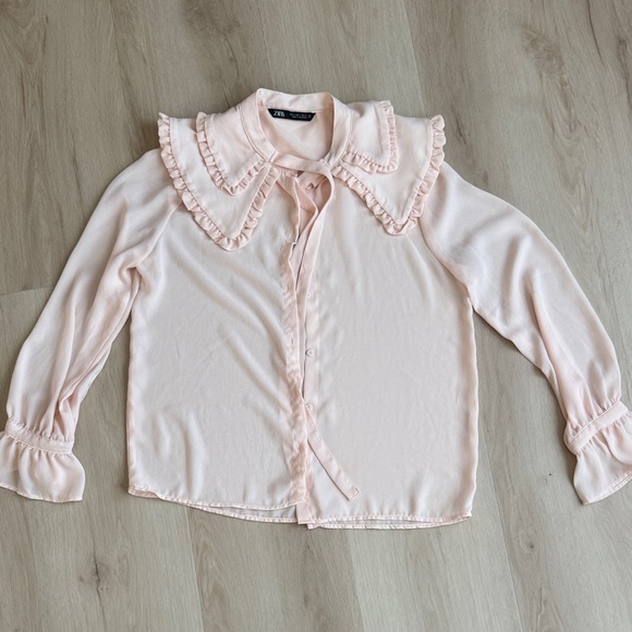 Zara Tops - Zara Light Pink Ruffled Kids Blouse